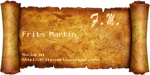 Frits Martin névjegykártya